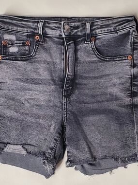 American Eagle 6 Black Ne(X)t Level Stretch Super Hi-Rise Biker Shorts